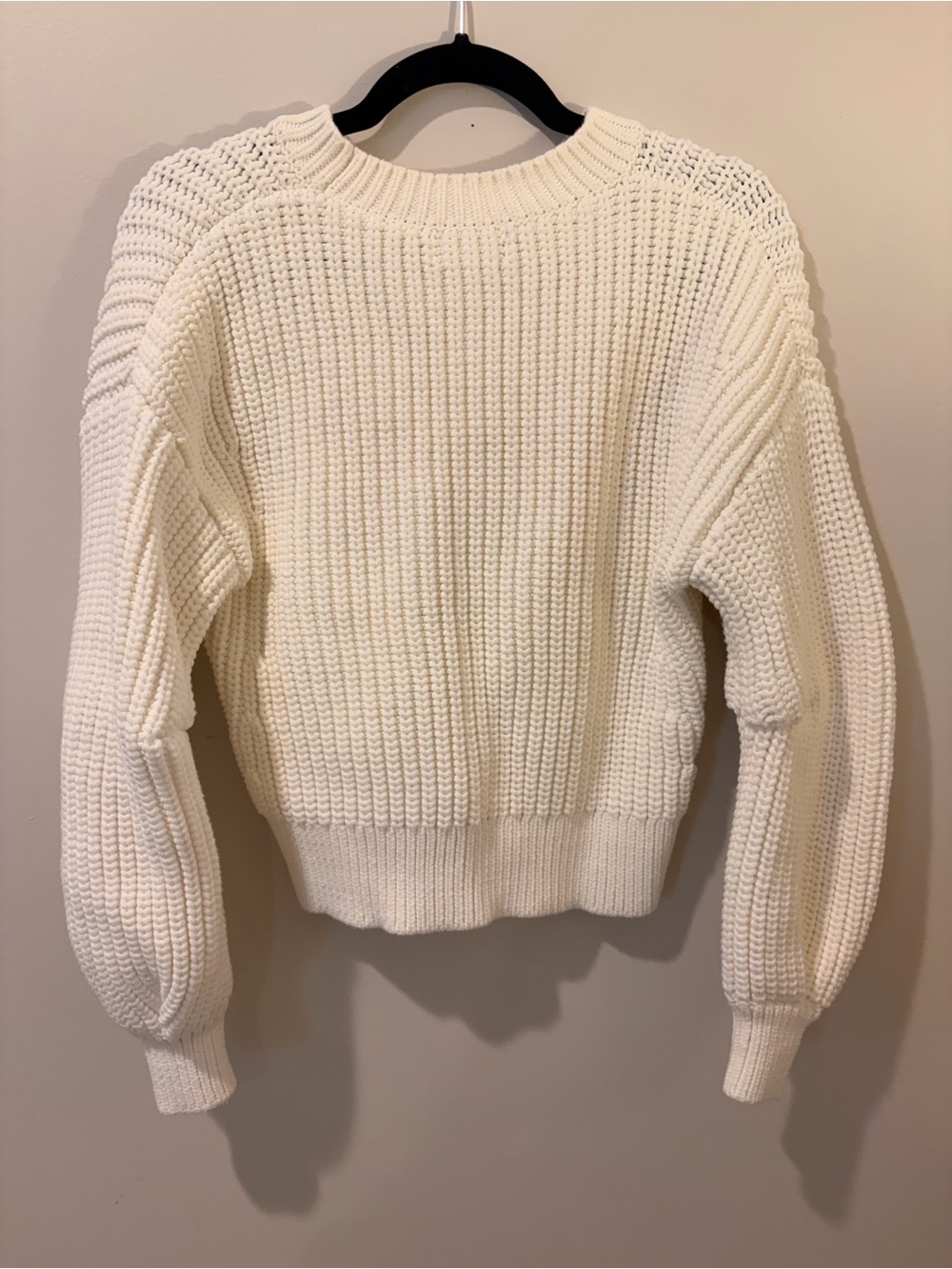 Banana Republic Cream Ribbed Crewneck Sweater - Picture 2 of 3